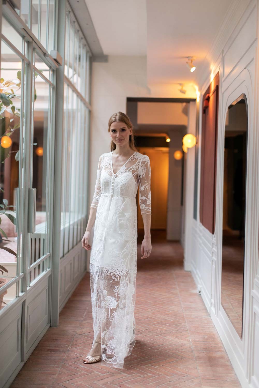 White lace wedding kimono Maison Lemoine White lace wedding kimono Maison Lemoine