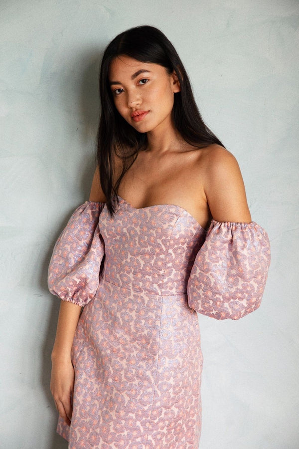Robe Nora lilas argenté