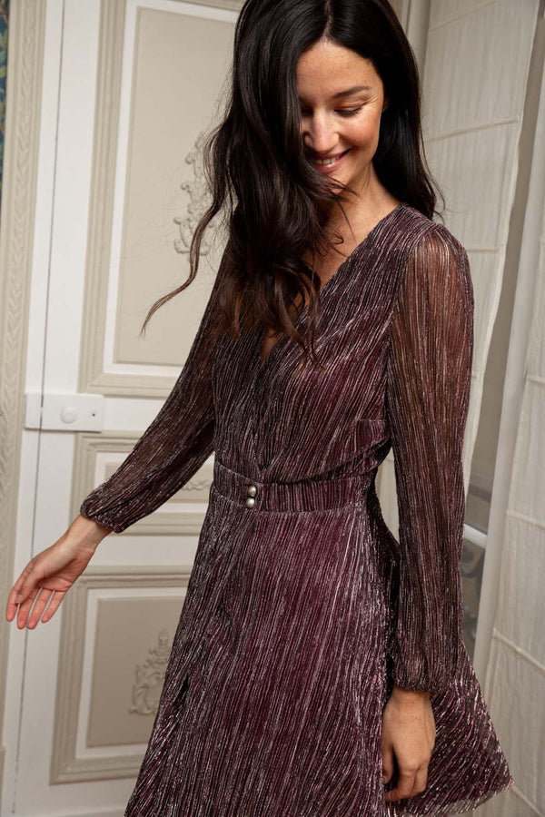 Robe Rosie prune argent