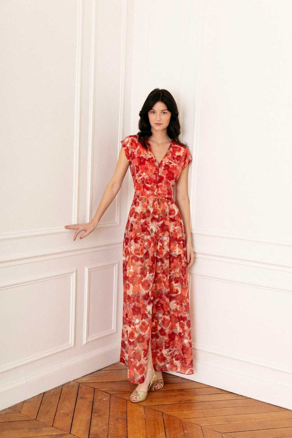 Combi-robe Salomé print azalée