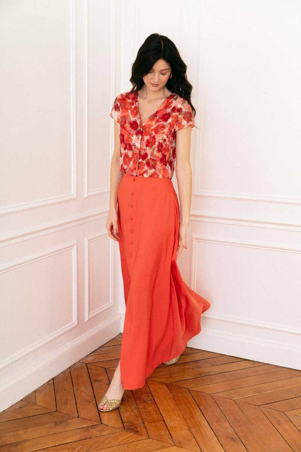 Carmina coral skirt