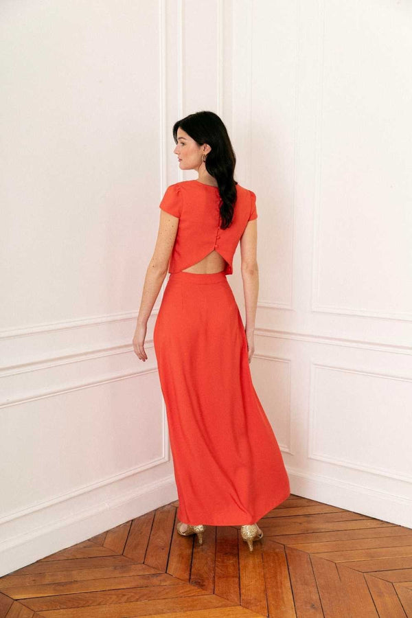 Carmina coral skirt