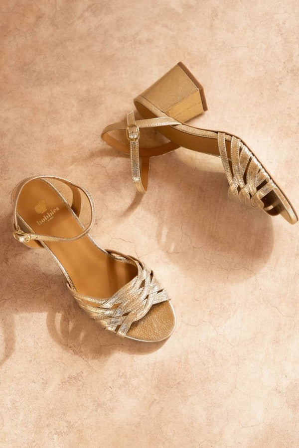 Sandales Dalya or champagne