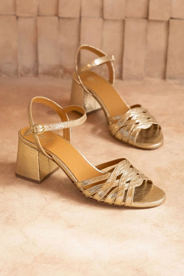 Sandales Dalya or champagne