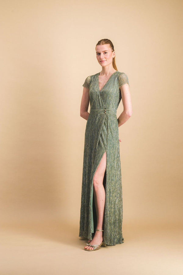 Robe Rosa vert gold