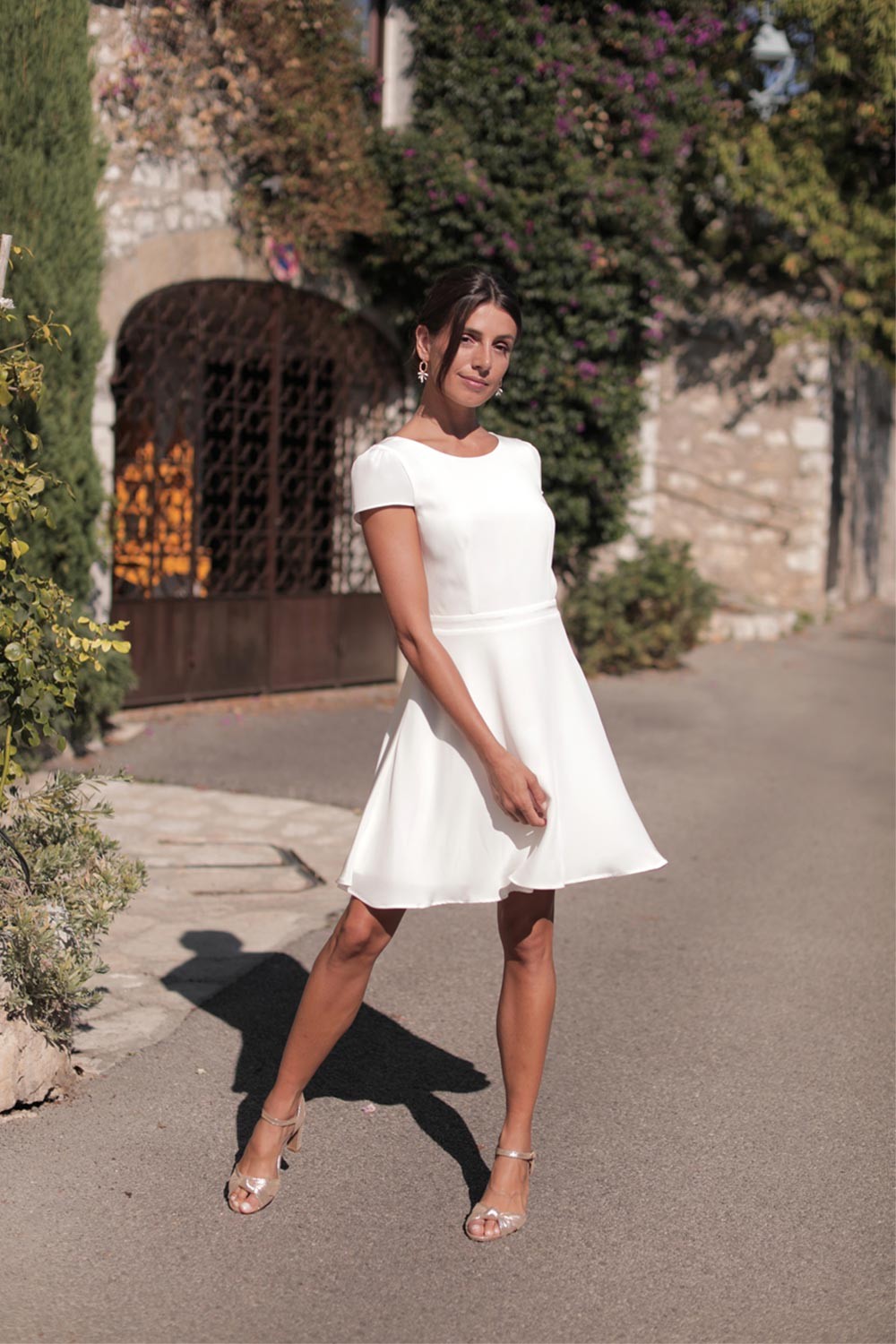 Second Mariage Civil Robe Apres Mariage Robe Courte Dos Nu Mariage
