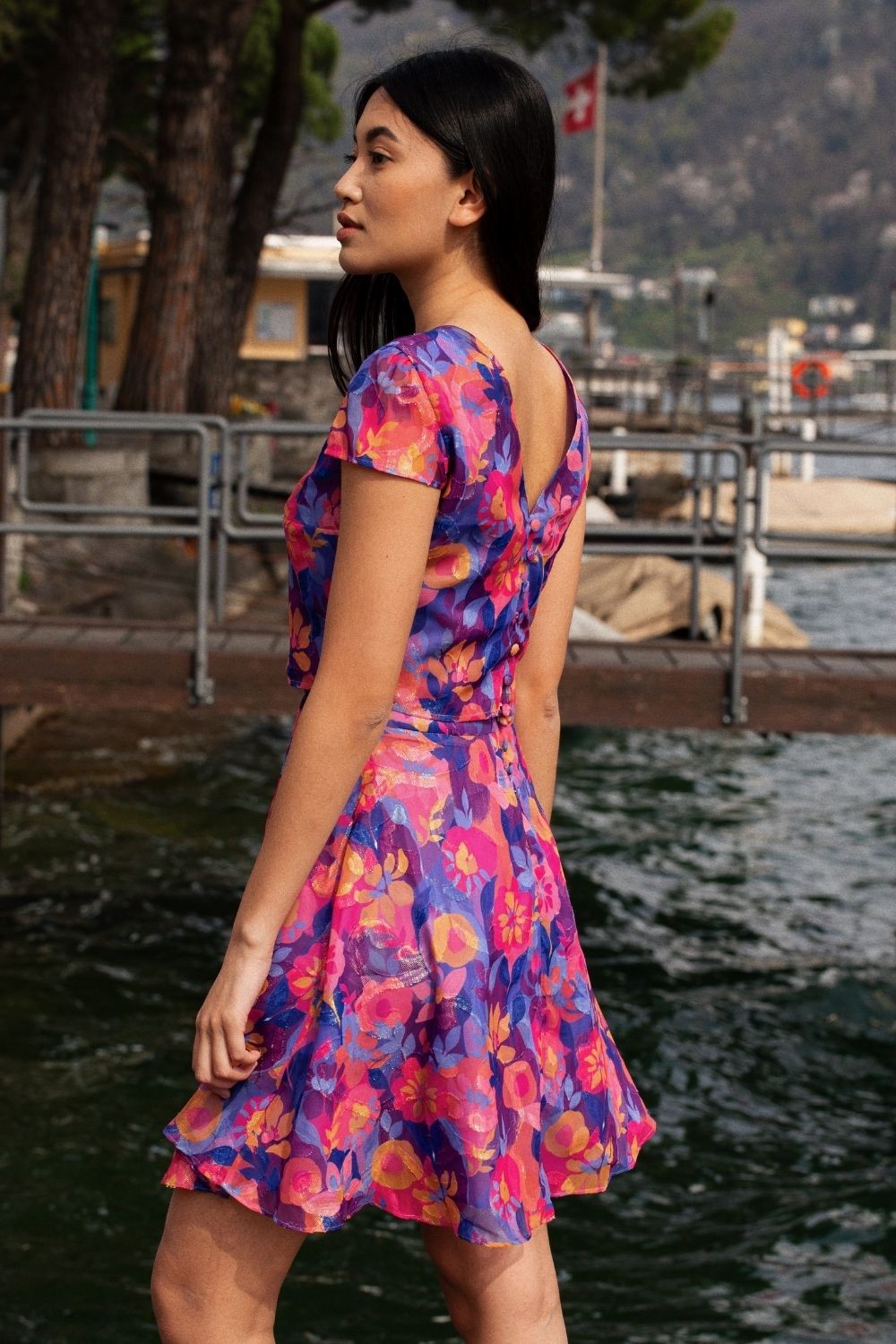 Robe fleurie imprimée fleurs rétro femme taille 38