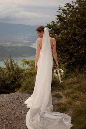 Voile De Mariée Cathédrale - 300x300 Cm - Tulle Doux Et Léger - Avec Peigne - Blanc - Style Simple Et Élégant