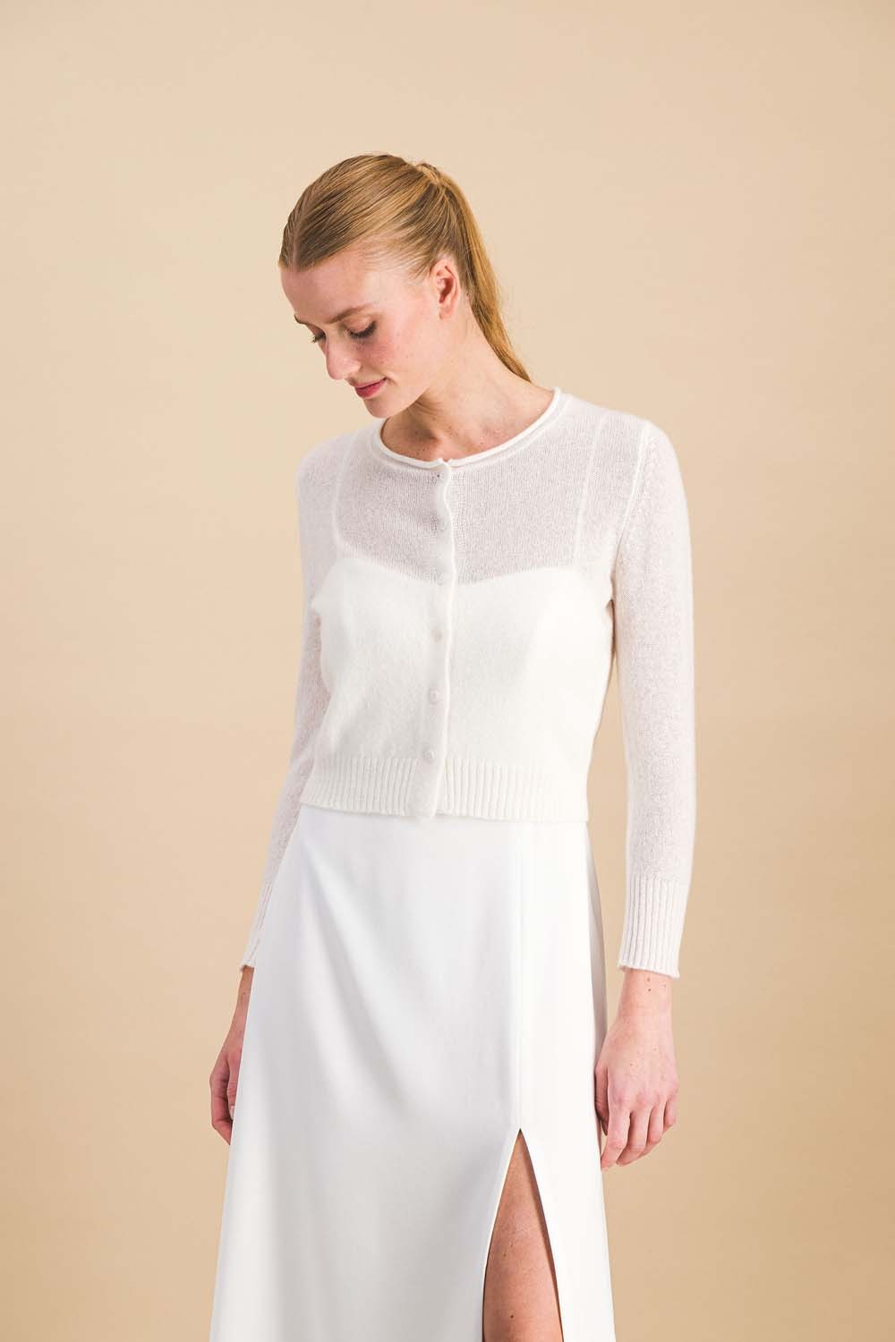 Gilet Chemisier Femme Creation Viktor - Blanc Ivoire - Taille 52 - Neuf Avec étiquettes - Pour Mariage/soirée