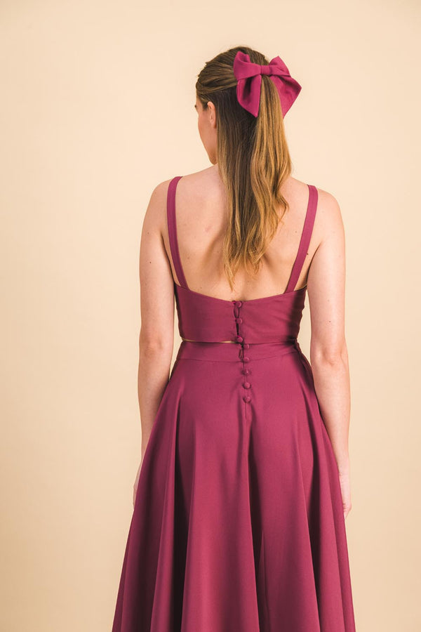 Petit noeud crêpe purple