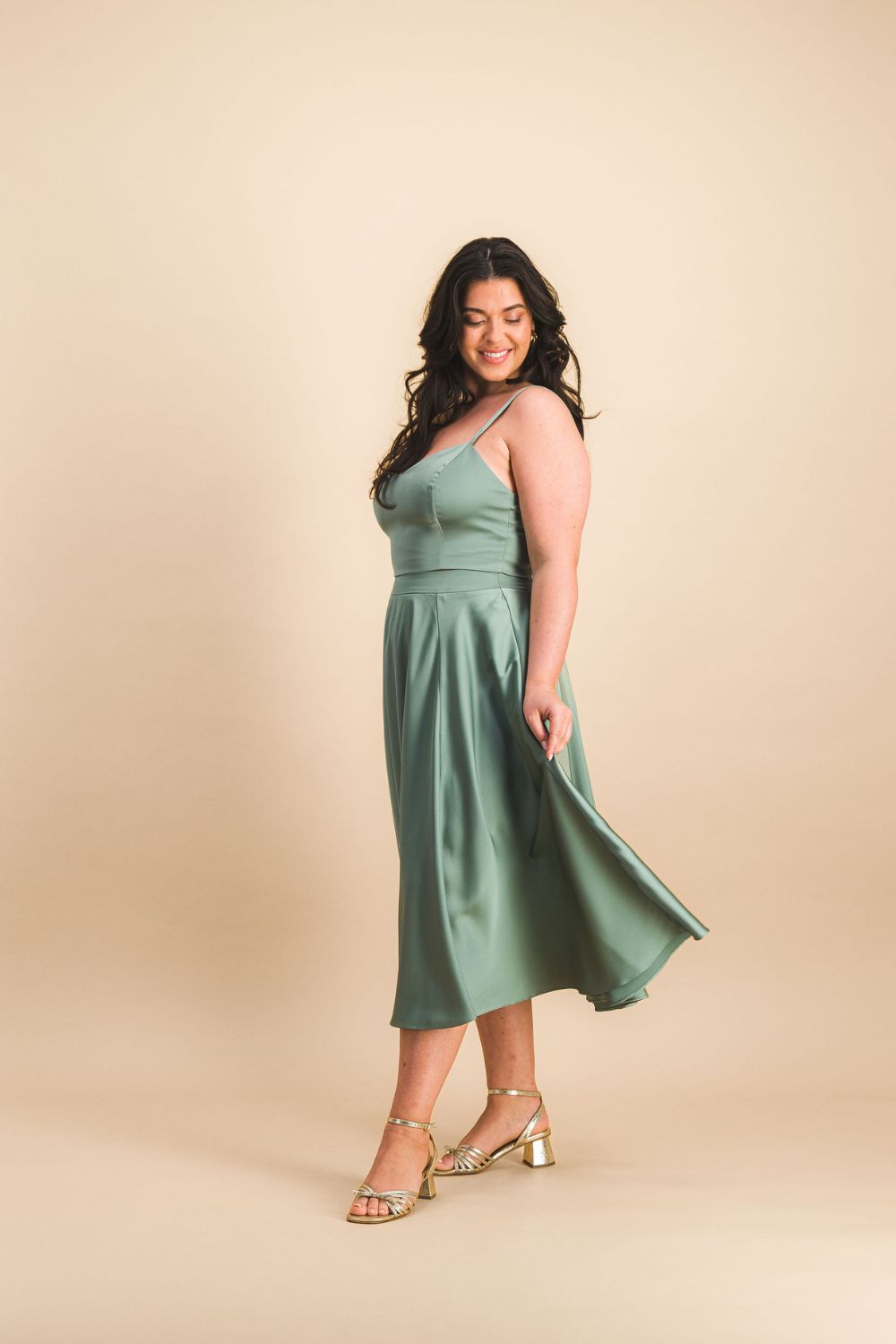 Haut Sans Bretelles En Satin Vert Warehouse – Taille 14, Neuf Sans étiquettes