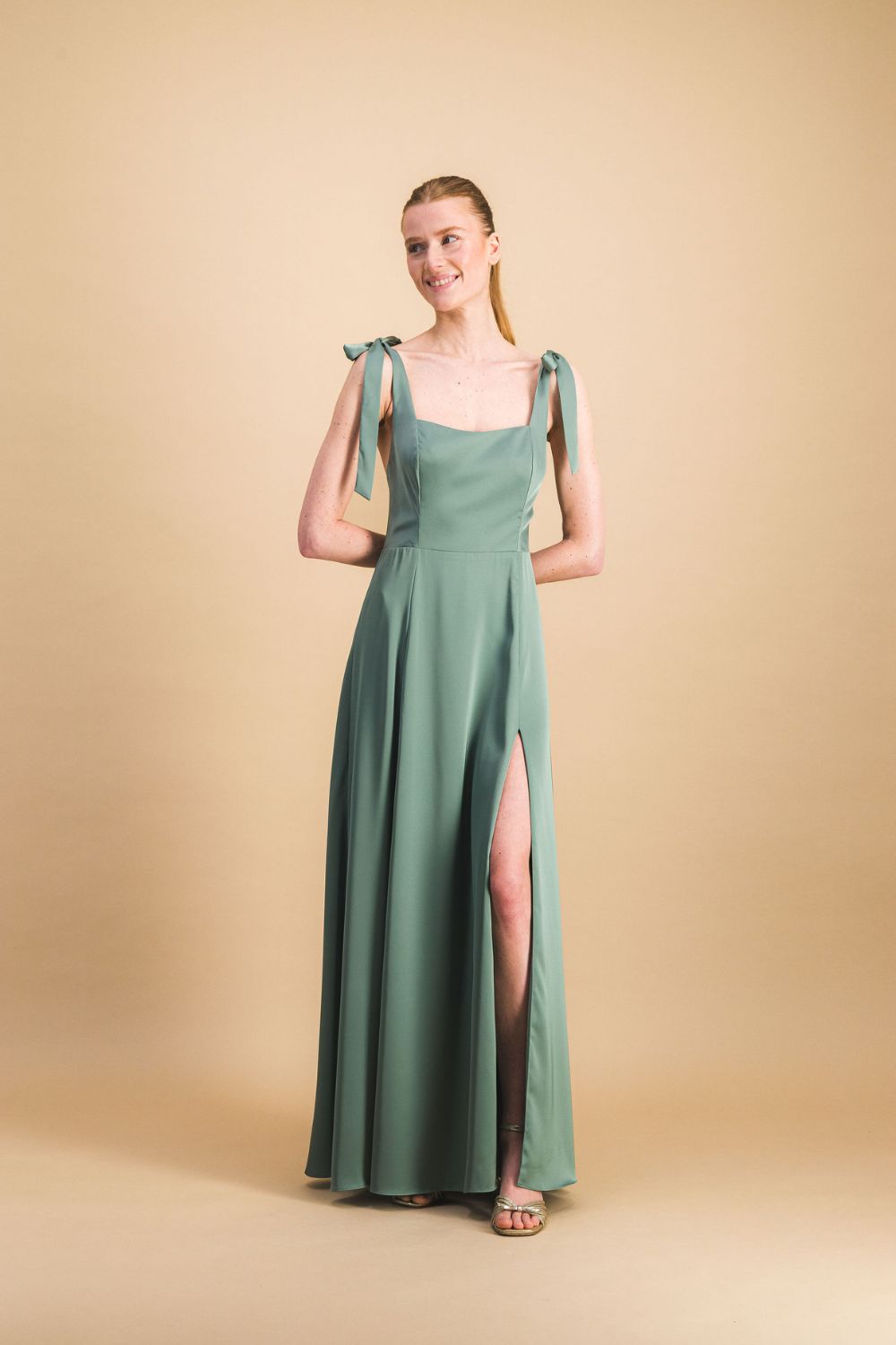 green emerald velvet dress Sage green satin strapless maxi dress – Maison Lemoine