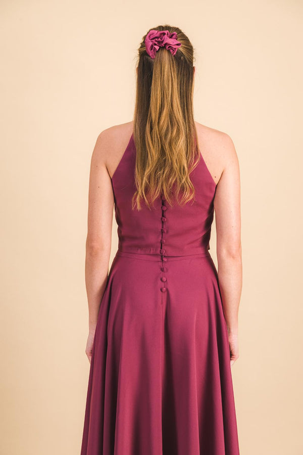 Grand chouchou satin purple