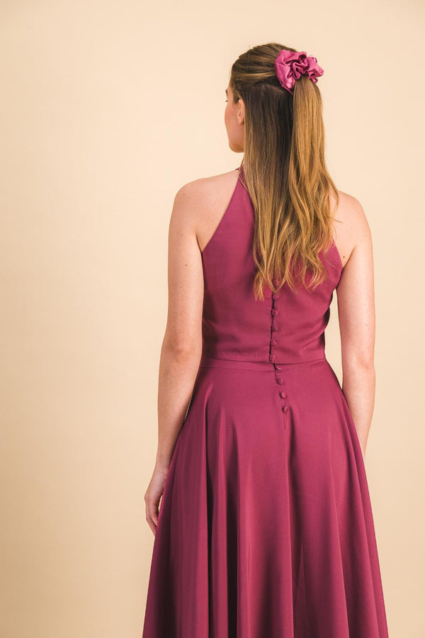 Grand chouchou satin purple