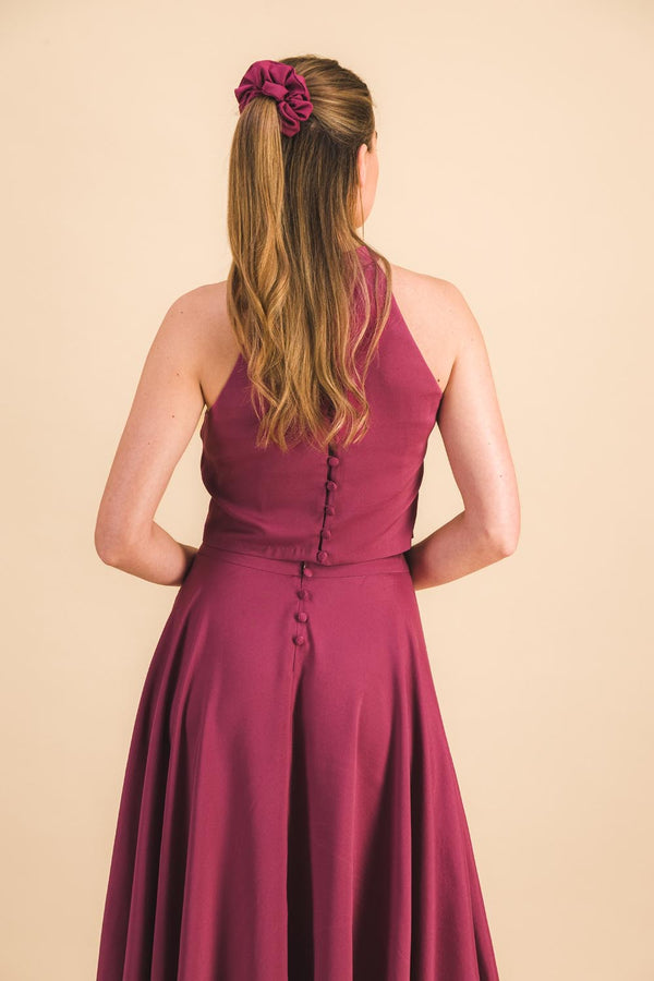 Grand chouchou crêpe purple